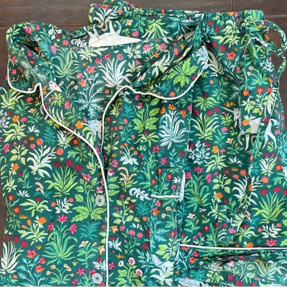 Printfresh green unicorn garden pajamas